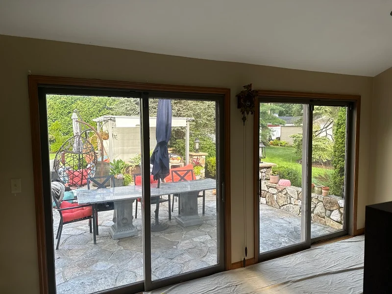 Patio doors with clear pine interior trim